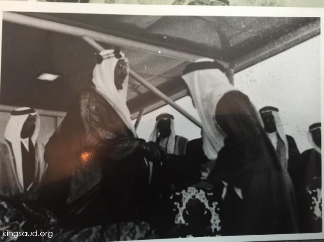 King Saud with Saleh Jamal and King Fahad then The minister of Education