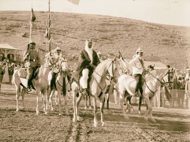 Crown Prince Sauds visit to East Jordans King Abdullah, the first in 1935