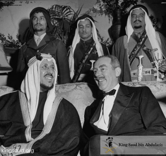 Crown Prince Saud and President Harry Truman in the official visit to USA