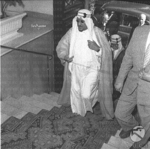 Crown Prince Saud with Hafiz Wahba in Britain