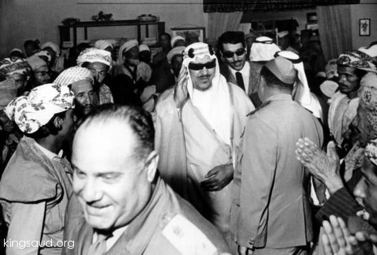 King Saud and Khalid Abdullah Al-Sallal in Yemen