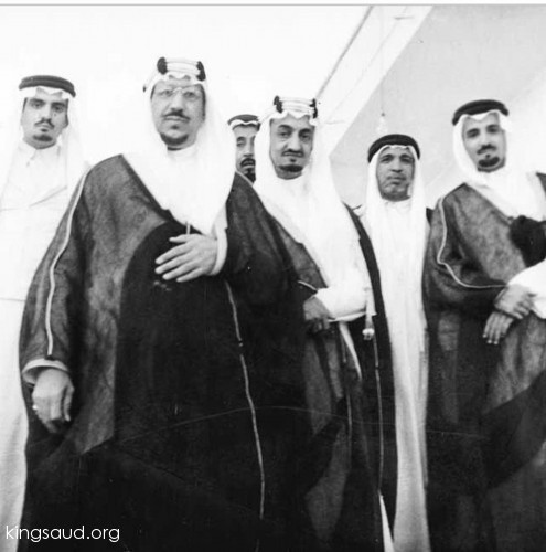 Crown Prince Saud bin Abdulaziz with his brothers: Prince Faisal, Prince Mansour and Prince Meshaal
