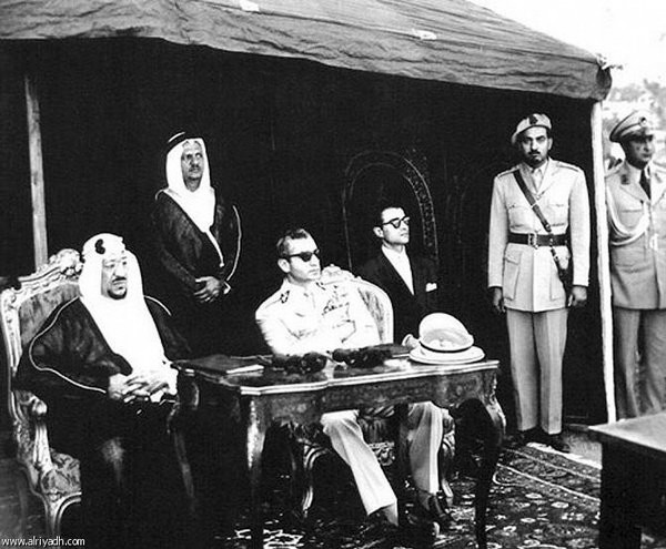 King Saud and Shah of Iran and their successor Sheikh Abdullah Bakhair and Colonel Abdul Moneim Al-Aqeel King Saud special facilities may Allah have mercy on them Riyadh