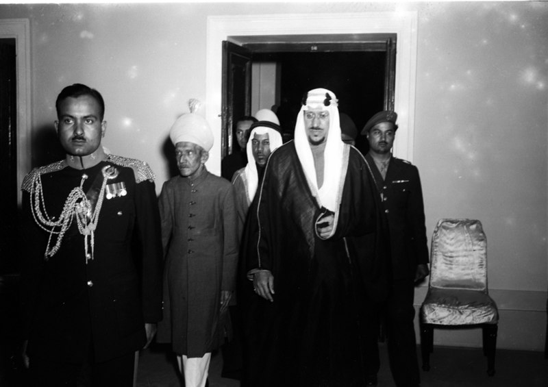 King Saud with the Nizam Osman Ali Khan in Hyderabad