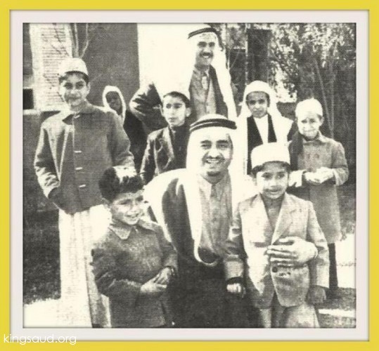 King Fahd, then Minister of Education with students: Mishari bin Saud and Fahad Al-Abdali - 1959