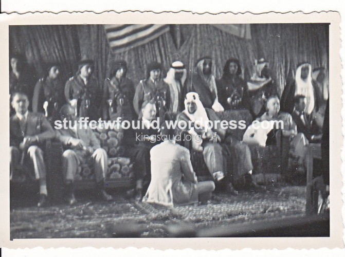 Crown Prince Saud visits Aramco, Photo by: George Dailey Henderson the US Consul General - 1948