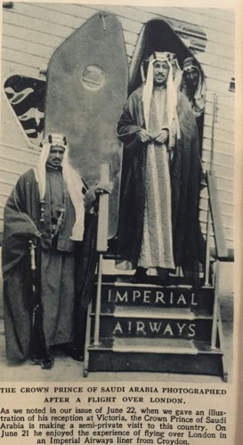 Crown Prince Saud in London on his first trip around the world with Al-Rifai his Personal guard - Summer 1935