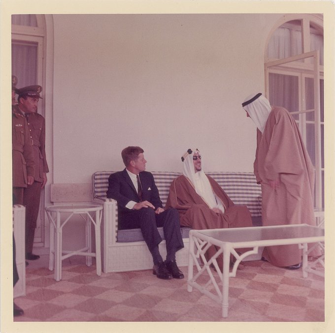 President Kennedy visits King Saud at his residence in Palm Beach, Fla.Jan.27,1962