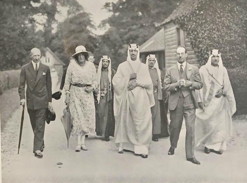 Crown Prince Saud ,#King_Saud , during his visit to #Britain to attend the Coronation of King George the sixth in 1937, he was invited by Lady Judith WentWorth to visit Crabbet Arabian Stud .. which was started by her late mother Lady Ann Blunt to breed Arabian horses .
