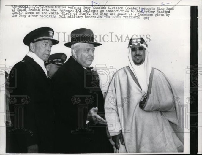 King Saud visits the Pentagon 1957
