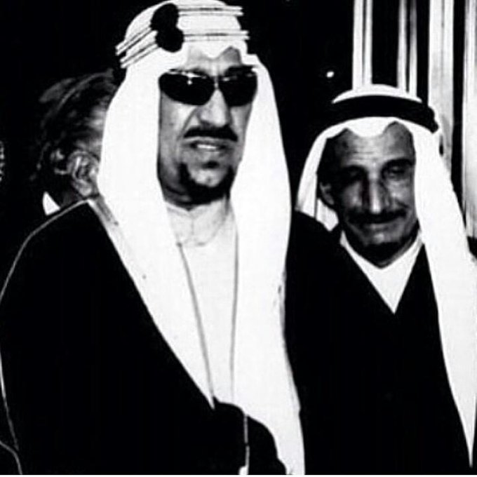 King Saud and the Secretary of the city of Riyadh Prince Fahd bin Faisal Farhan God bless them