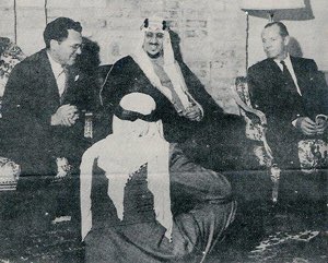 Crown Prince Saud visits Aramco. Photo by: George Dayley Henderson the US Consulate General - 1948