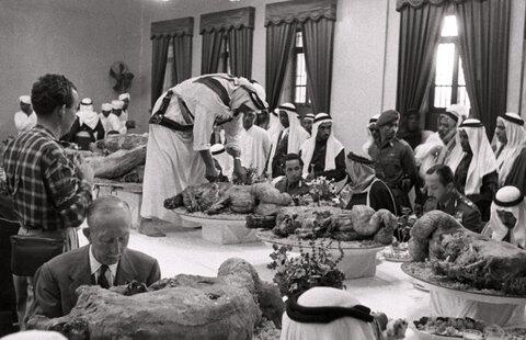 King Saud, King Faisal II and Prince Abdul Ilah, and the Emir of the Eastern Saud bin Abdullah bin Galloway