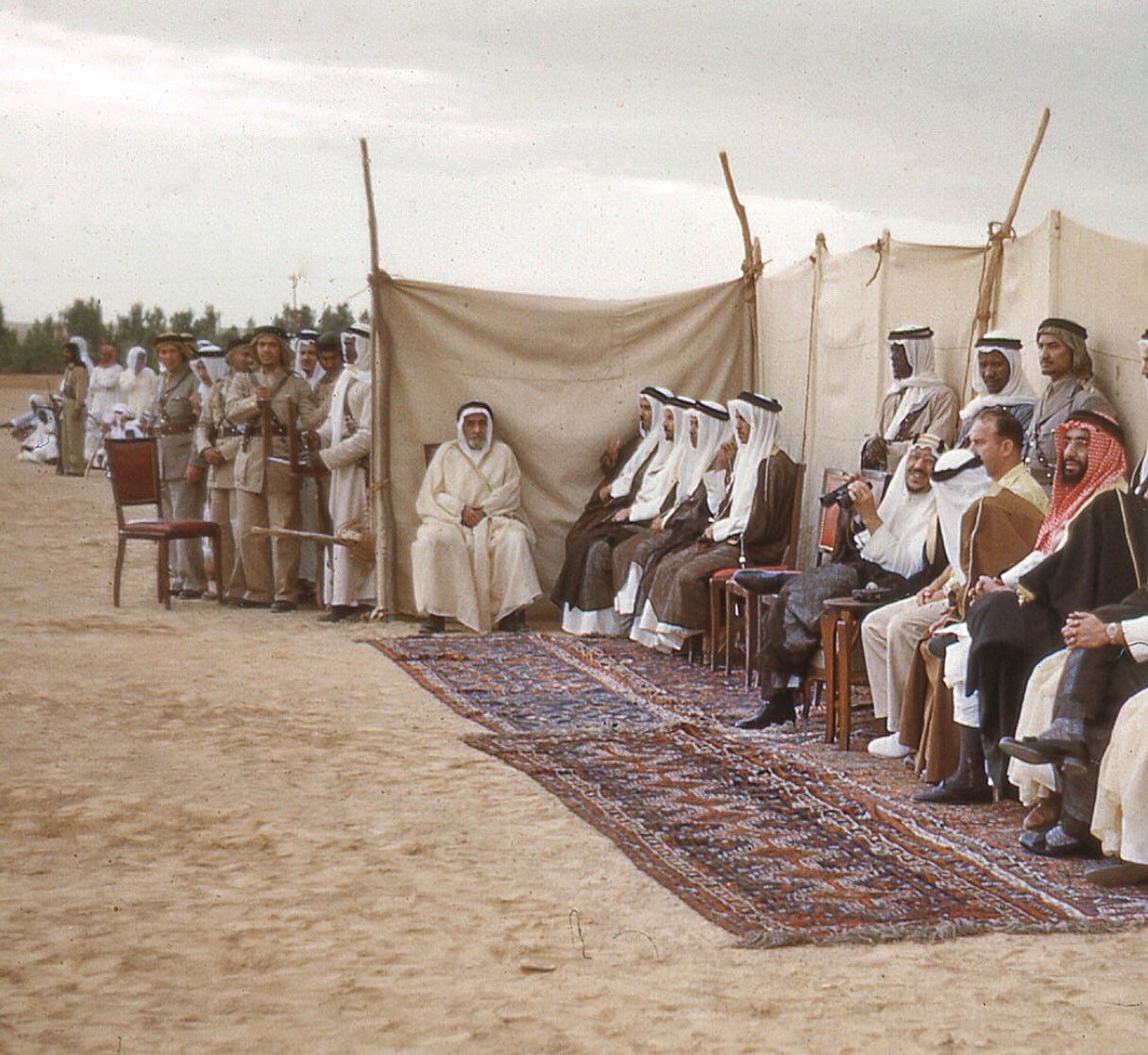 Crown prince Saud held a baseball game  with the local Saudi team - 1950