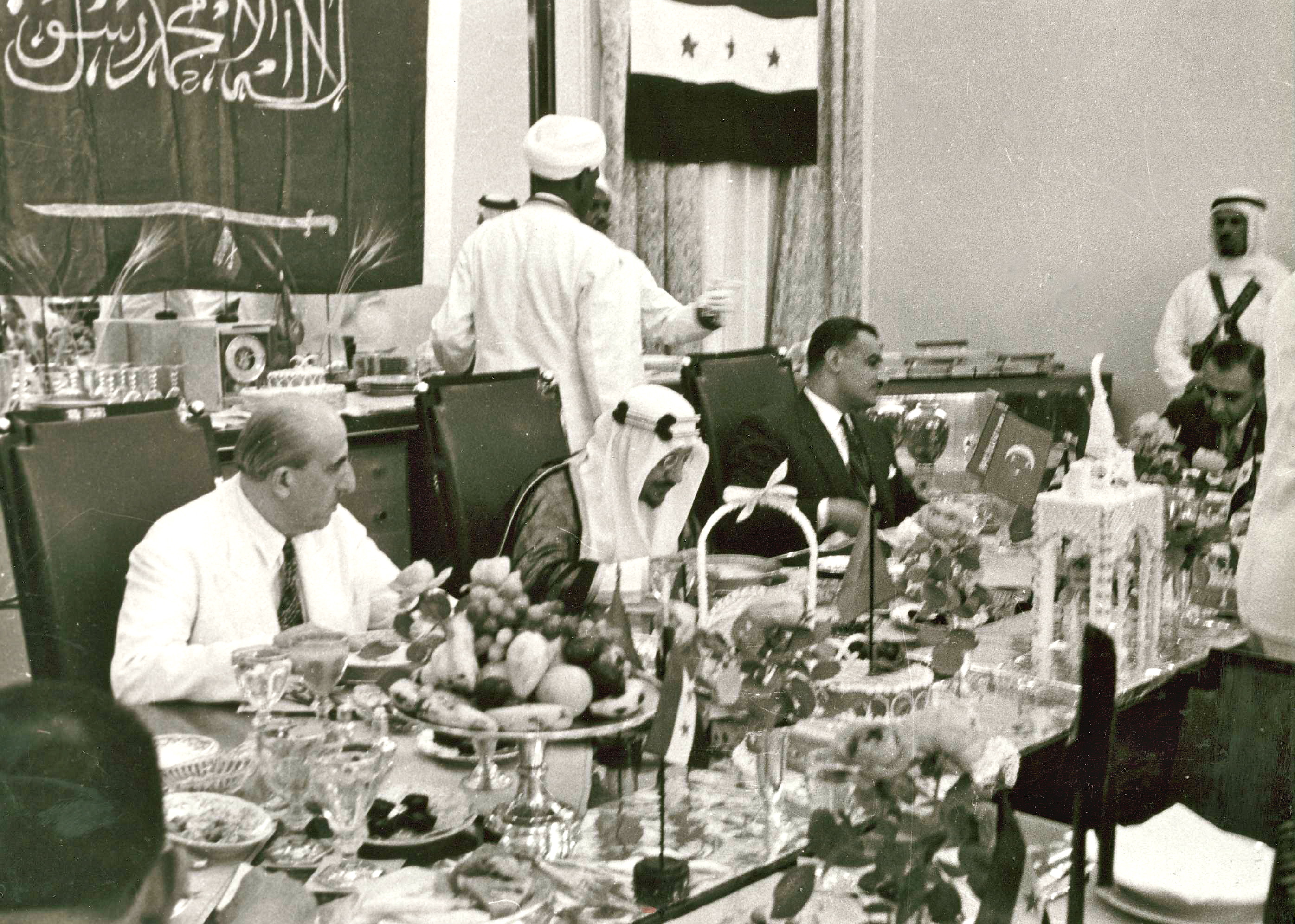 King Saud with President Shukri Alqotli of Syria