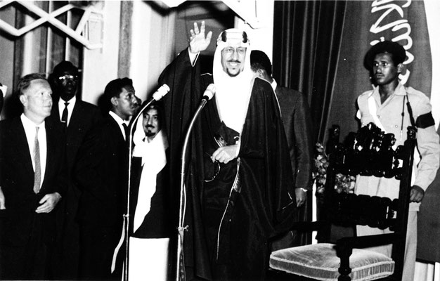 King Saud, Prince Mohamed bin Turki, Yousef Yasin, Adeeb Antebli, Jamal Al-Husseini, Mohamed Suroor Alsabban - Budenheim  1959