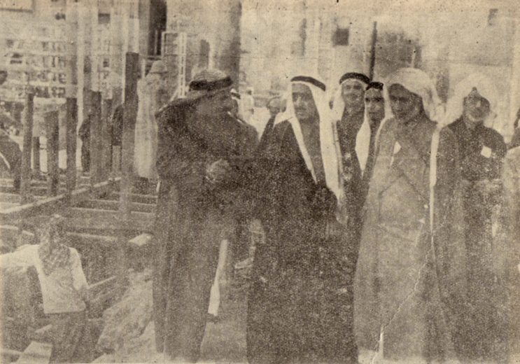 Bin Laden during the work in the initial expansion of the Prophet's Mosque, during the reign of King Saud