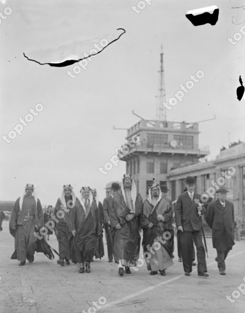The Emir Saud , who is visiting England for the first time . Photo shows ; The Emir Saud during a visit at Croydon Aerodrome . 21 June 1935