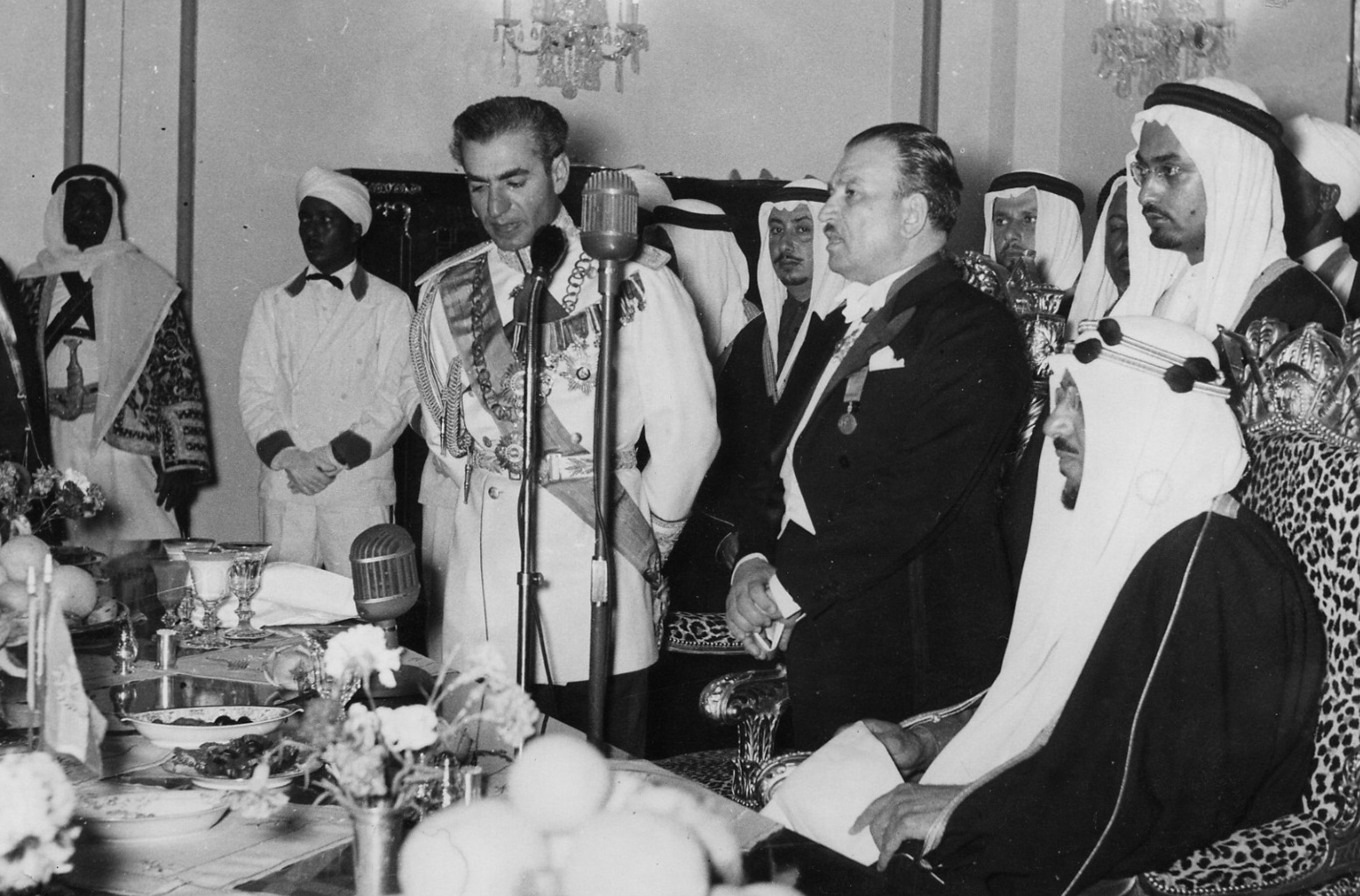 King Saud with Shah Iran Muhamed Riza Pahlwi in Iran 1954
