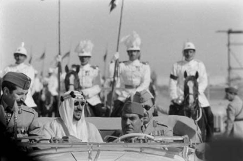King Saud During His visit to Iraq
