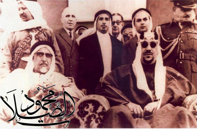 King Saud bin Abdulaziz Al Saud with Sheikh Ali bin Abdullah Al Thani during his visit to Qatar 1959