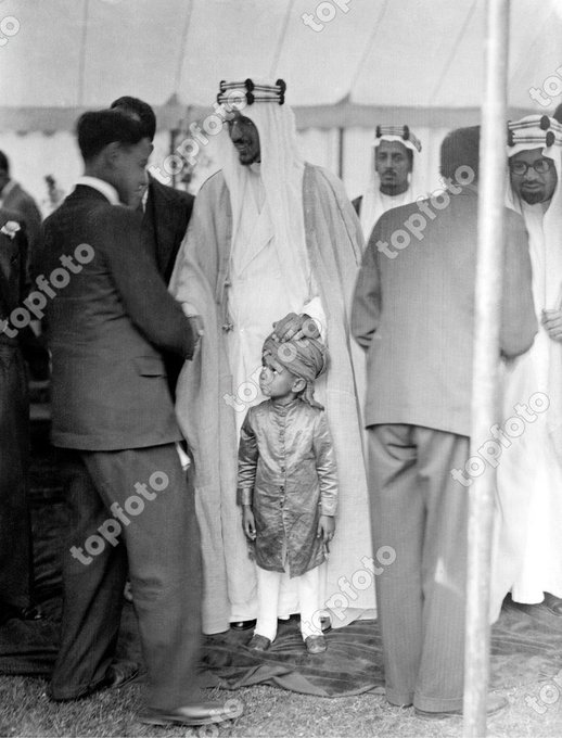 Prince Saud, in a visit to a mosque and King during his visit to Britain in 1938.