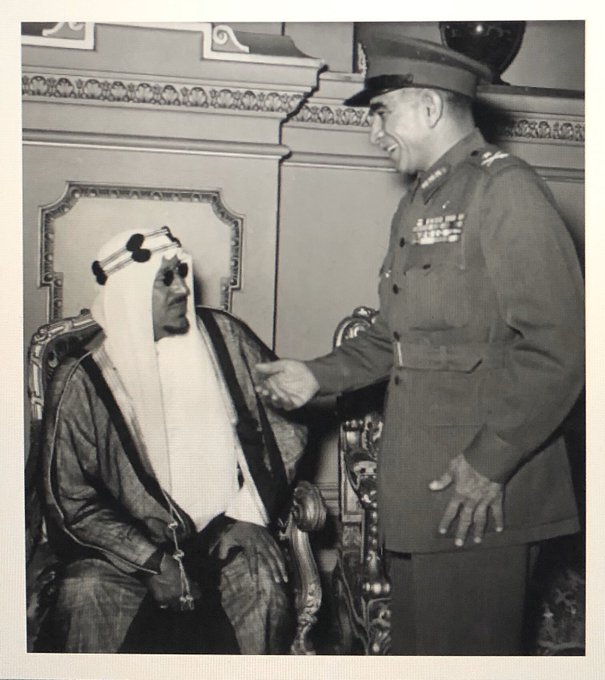 King Saud with president Mohammad Naguib & Shukri Al-Qotli in Syria
