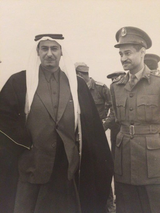 Prince Fahd bin Saud, Minister of Defense and with Lieutenant Colonel Ali Zine El Abidine