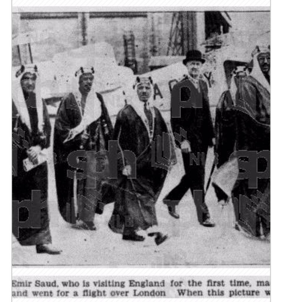 Crown Prince Saud with his entourage leaving London in 1935
