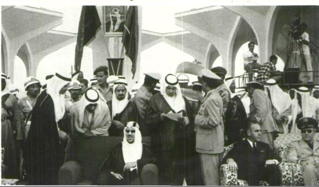 الملك سعود رحمه الله في افتتاح مبنى مطار الظهران 1961