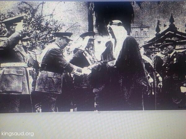 King Saud upon his arrival to Seville in Spain 1962
