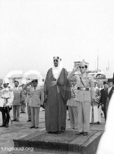 With King Saud, King Faisal during his arrival in Iraq