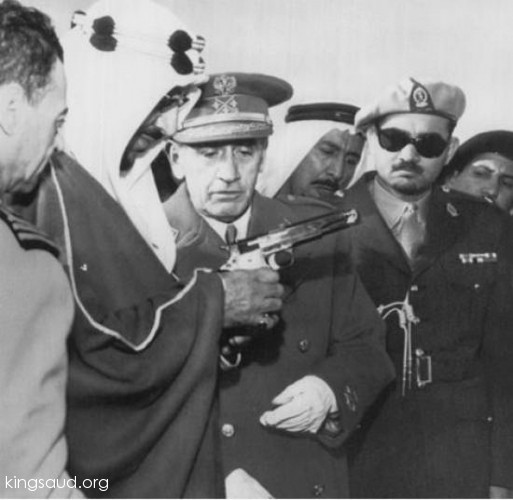 King Saud and Augustin Lopez Granis Spanish Defense Minister at a military base in Madrid, and has a reputation beyond bin Saud Al-Kabeer, Abdel Moneim al-Aqeel King Saud guard Profile 1962