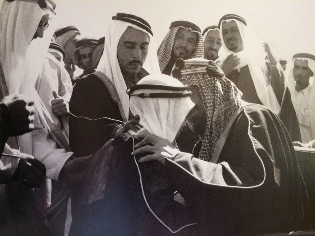 crown Prince Saud with his father King AbdulAziz,King Tallal of Jordan ,and Crown Prince Hussien bin Talal
