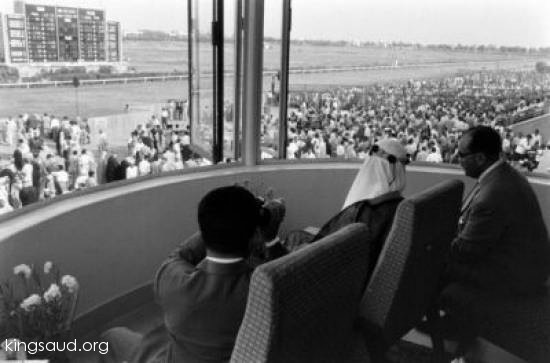King Saud with King Faisal watching the horse race - Baghdad 1957