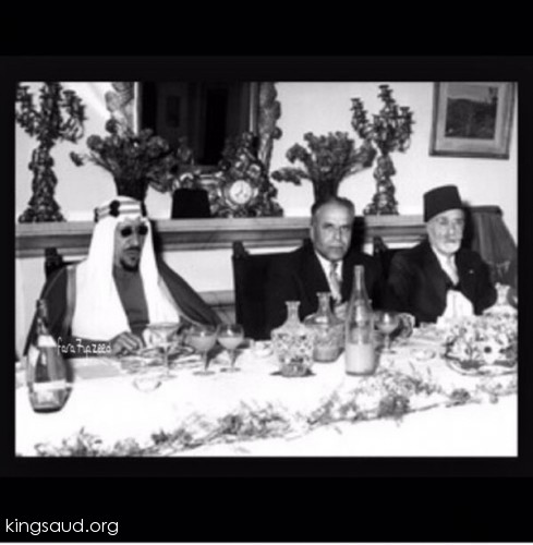 King Saud and Habib Bourguiba in Tunisia 25/7/1957