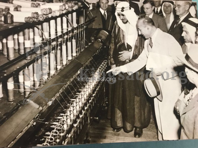 Crown Prince Saud on a visit to farms and cotton factories, during his visit to America - 1947 / 1948