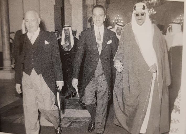 King Saud with Sharif Hussein bin Ali and Abdullah Al-dumlogi