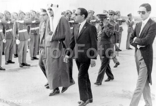 الملك سعود والملك الحسن وأخيه الأمير عبدالله في الرباط