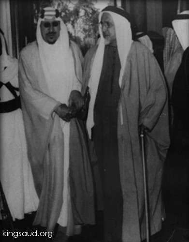 King Saud with Prince of Qatar Sheikh Ali Al Thani
