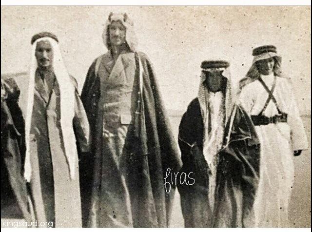 Prince Saud bin Abdulaziz and his Uncle Prince Abdullah bin Abdulrahman and his Nephew prince  Faisal bin Turki bin Abdulaziz. Circa. 1919
