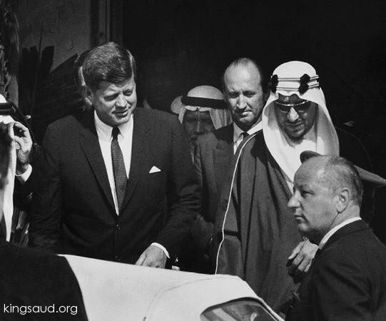 President Kennedy and King Saud 1962 at the Kings convalescent home in Palm Beach, Florida 
