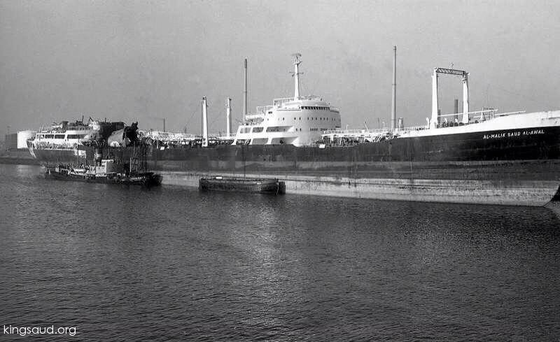 The first Oil Tanker "King Saud I" inaugurated By King Saud and Aristotle Onassis
