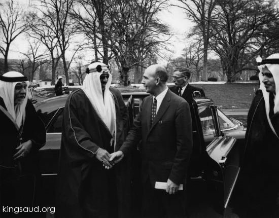  Arrival ceremony for King Saud , January 1962 with Sheikh Jamal Al-Husseini , his Personal secretary