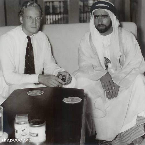 الشيخ صقر بن سلطان القاسمي حاكم  الشارقة يصل الى  الرياض للسلام على  الملك سعود - ١٩٥٧م