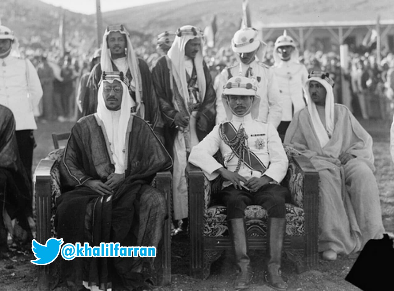 King Saud with King Hussein attending a Military Strike Show