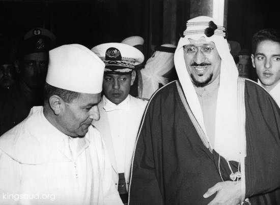 His Majecty King Saud with His Majecty The Sultan of Morocco Mohammed Yousef During Kings visit to Casablanca