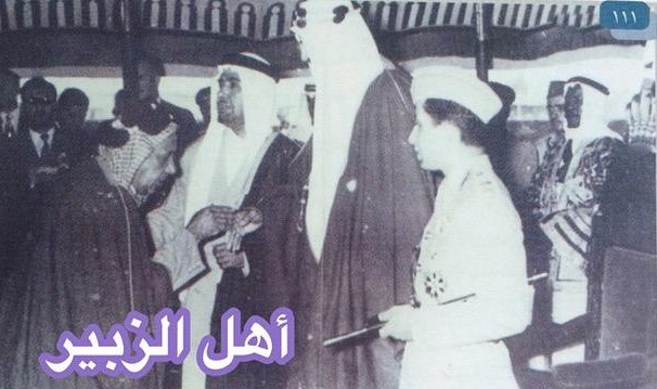 King Saud during his visit to Al-Zubeir, with King Faisal II and Abdulrahman Saleh Al-Zukair - 1957
