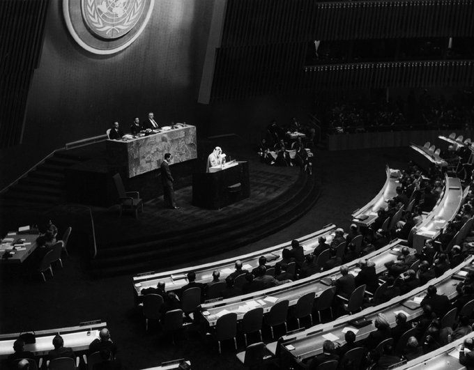 King Saud at the United Nations General Assembly, New York - 1957