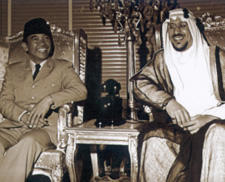 King Saud with President Ahmed Sukarno of Indonesia